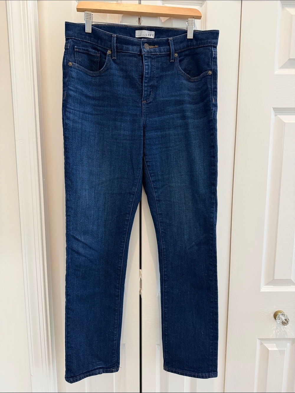LOFT Women's Dark Indigo Straight Leg Jeans